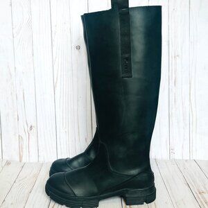 GANNI Women's Country Recycled Rubber Logo Boots EU41 W10.5